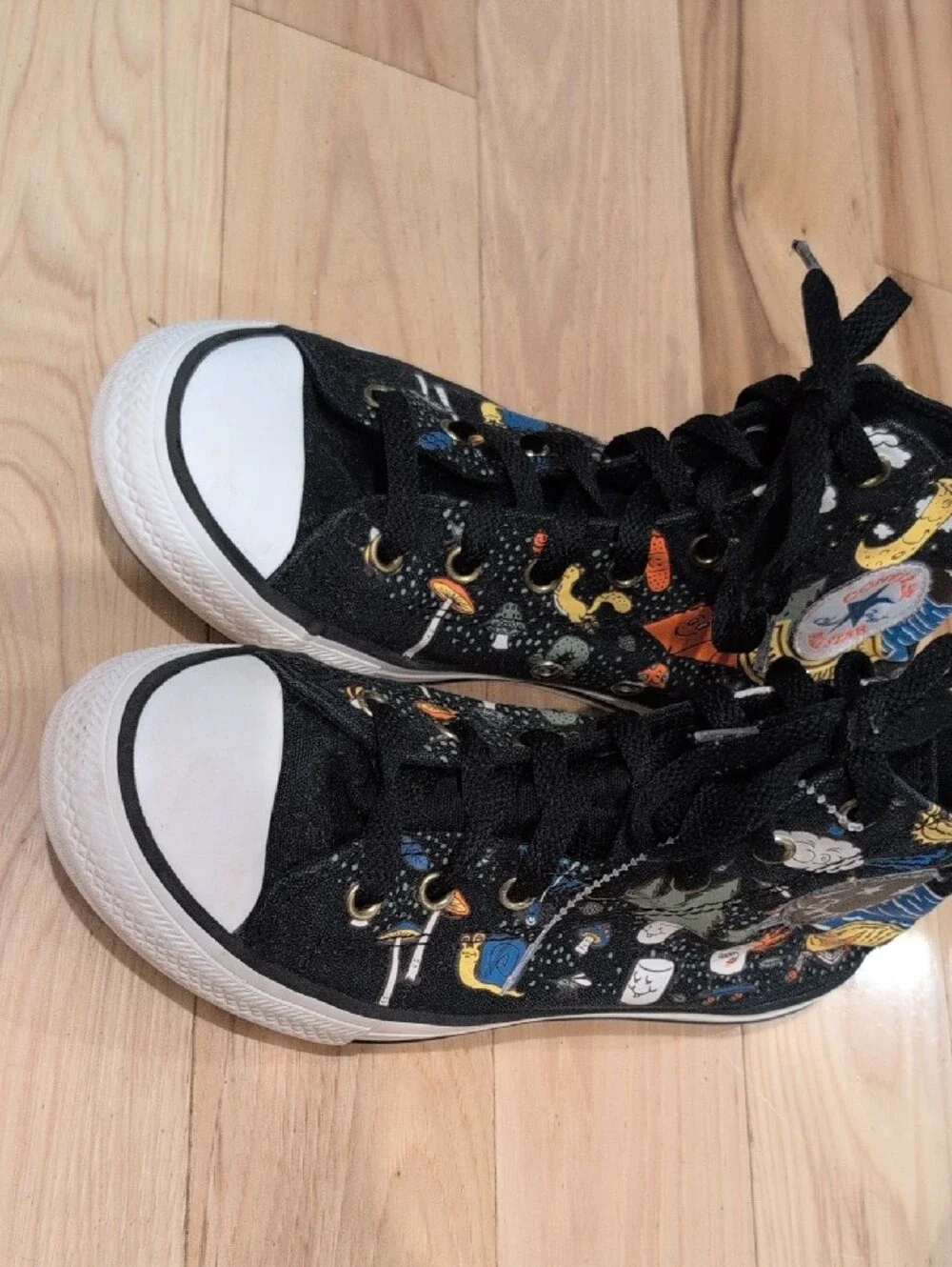 Camp Converse Kids Black,High Top Sneakers with Night Sky Graphics, Unique